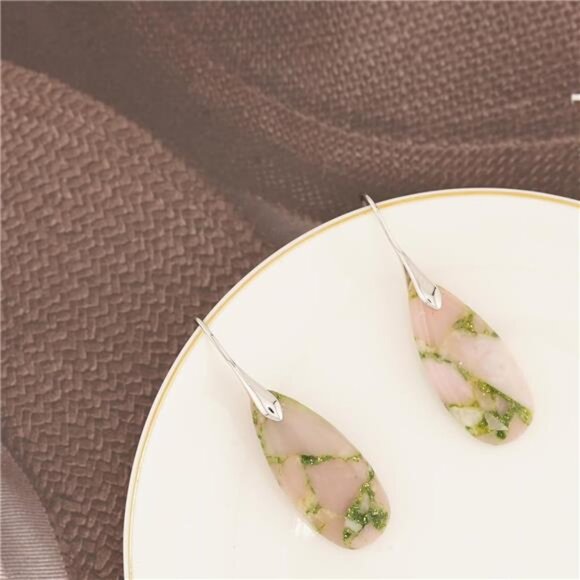 Emperor Stone Teardrop Earrings – Dazzling Natural Stone - Picture 3 of 4